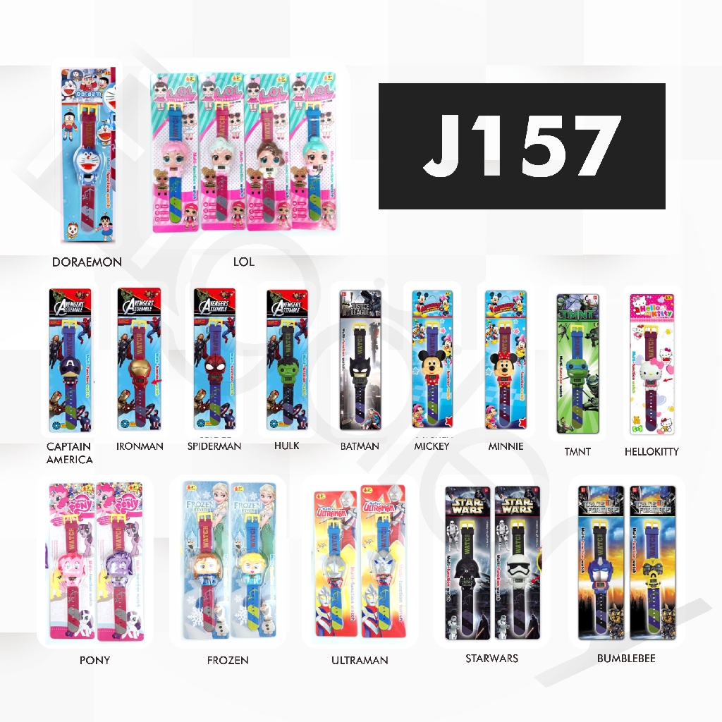 FYGALERY J157 Jam Tangan Karakter Anak Kids Fashion Superhero Digital Watch Murah