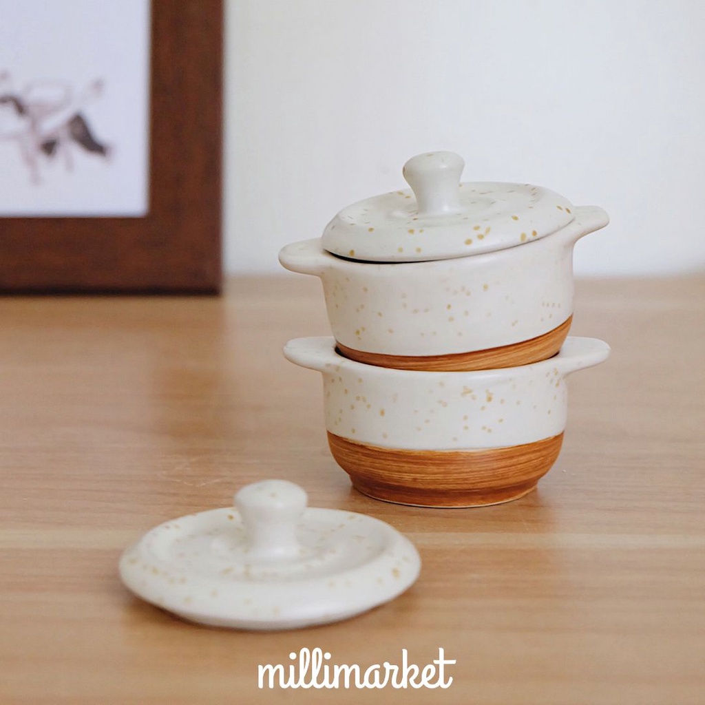 [MILLI] SAUCE CASSEROLE - SPECKLE GLAZE /tempat saus keramik/ wadah saus keramik /wadah saus kecil