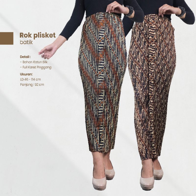 Rok Plisket Wiru Depan - Naira Batik