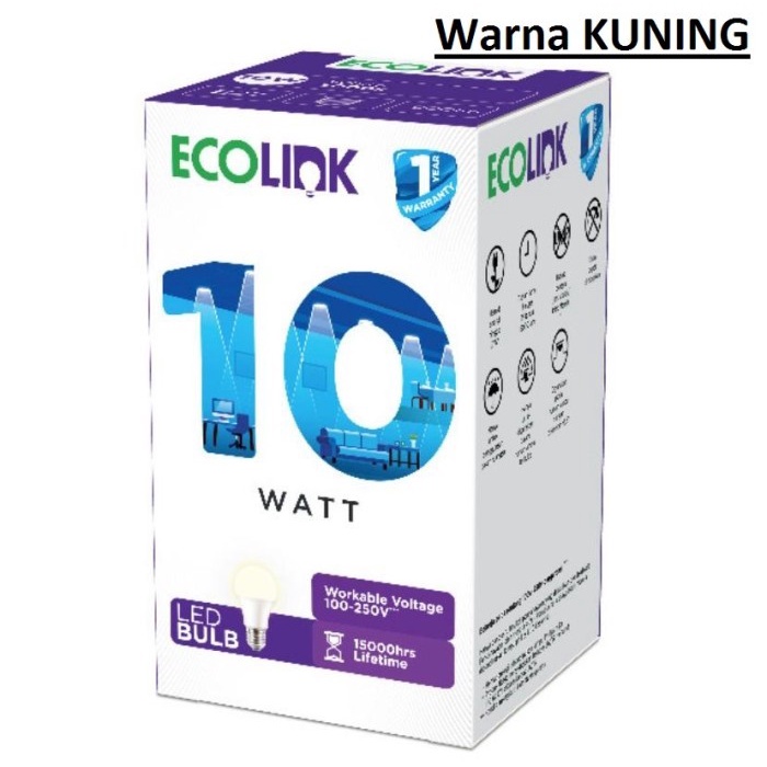 Lampu Bohlam LED Bulb 10 Watt 10Watt 10W W KUNING ECOLINK PROMO 3+1