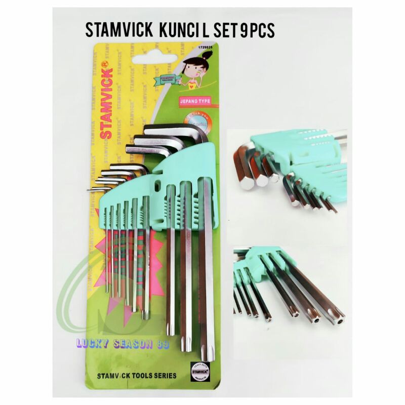 KUNCI L STAMVICK SET 9 PCS/KUNCI L BAGUS /UKRAN COMBINASI BAGUS MURAH