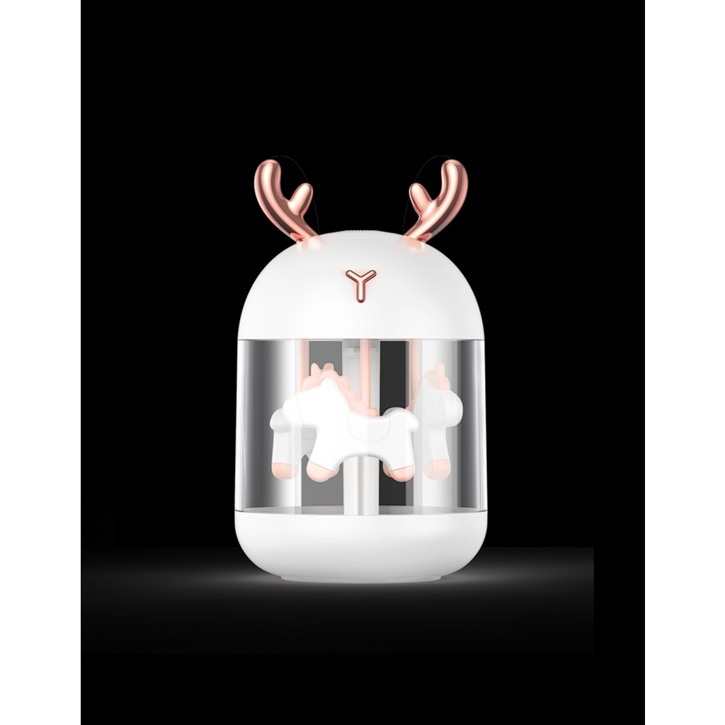 Humidifier Diffuser air aromatherapy 300ML with 7 colour LED Lamp- Pelembab Ruangan K5-Rusa Putih K5