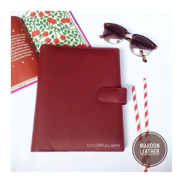 Jual Maroon Leather Binder Buku Polos Shopee Indonesia