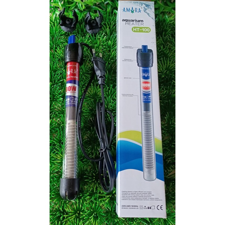 HEATER AQUARIUM PEMANAS PENGHANGAT AIR AKUARIUM HEATER AKUARIUM AMARA STAINLESS HEATER 100 WATT HT-1