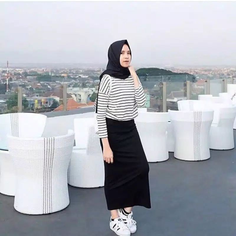 Rok Span Scuba/Office Skirt Bahan Scuba Latex HQ/Rok Kerja Wanita