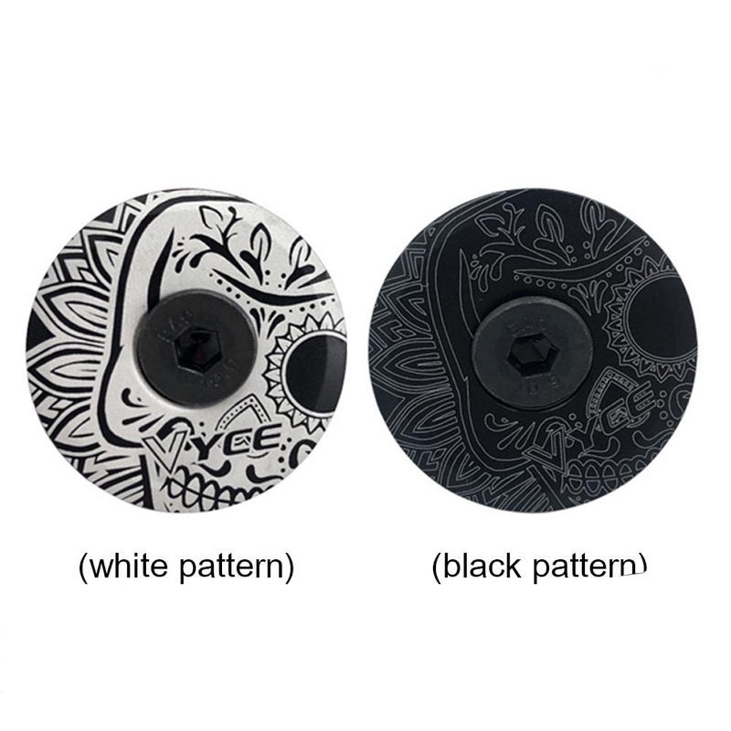 Top Cap Stem Sepeda Black Pattern Screw 28,6 mm Fork Headset Cover