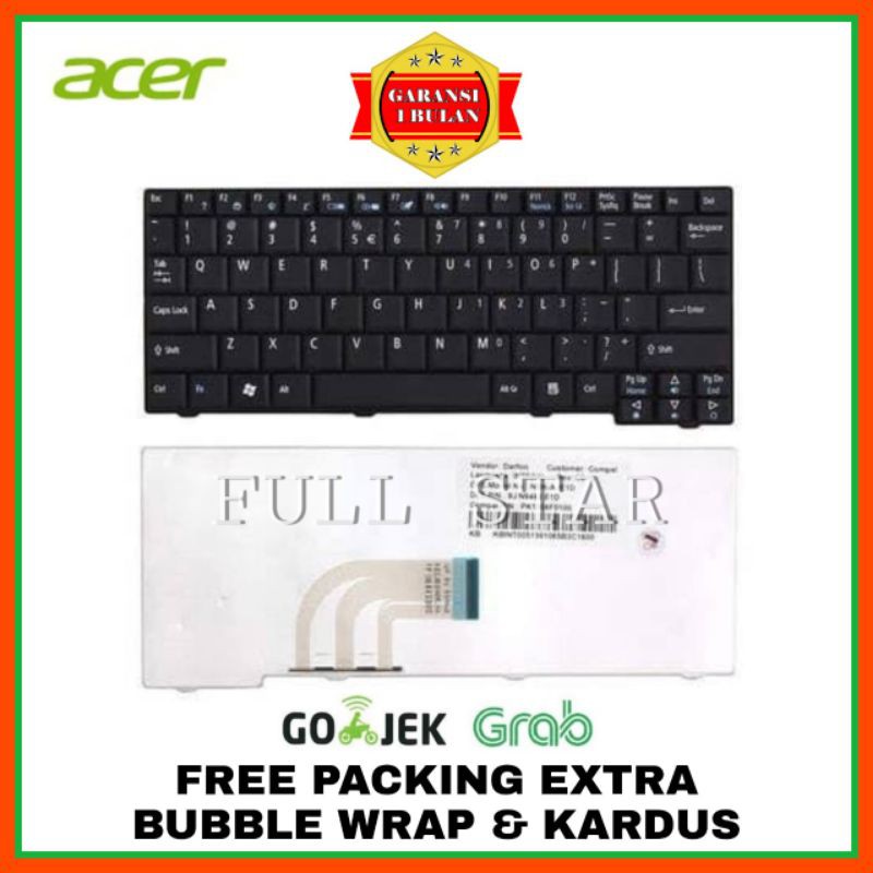 Keyboard Notebook Acer Aspire One 531 531H AO531 P531 ZG5 ZG8 ZA8 D150A110 A150 AOD150 D250 KAV60