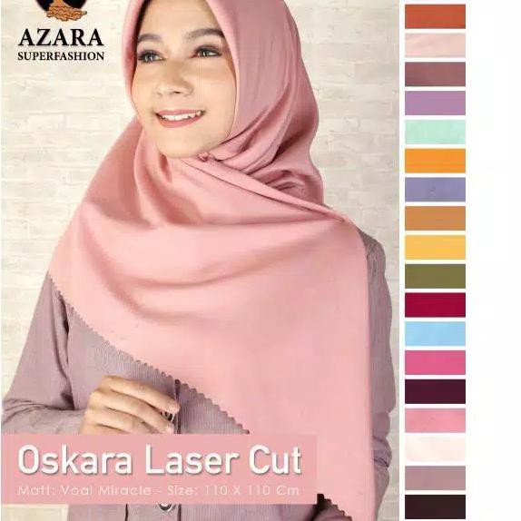 Grosir HIJAB AZZARA OSCARA LASERCUT / HIJAB SEGI EMPAT PREMIUM