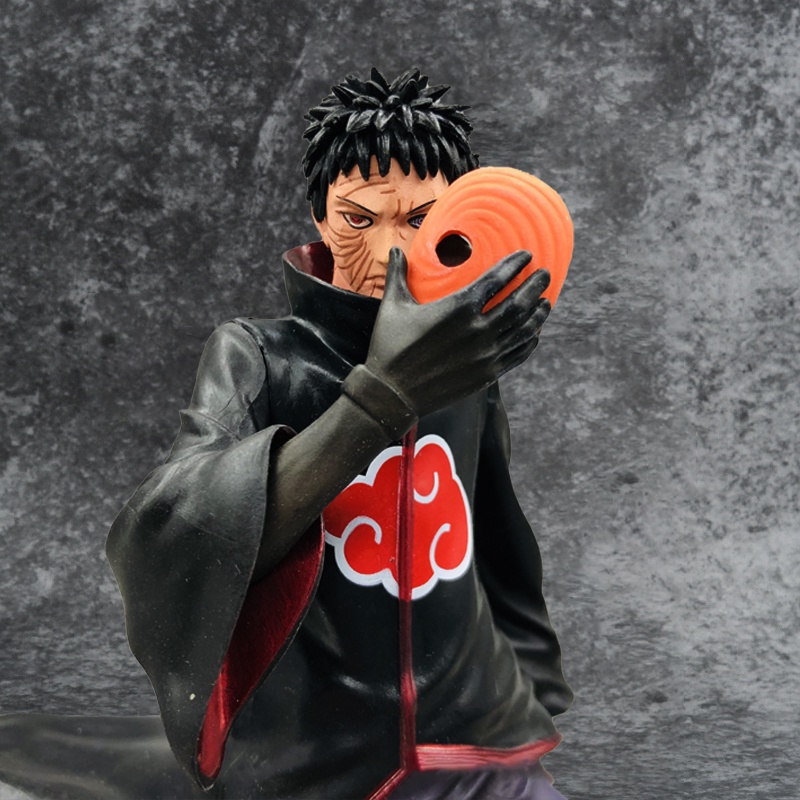 Action Figure Anime Naruto Shippuden Akatsuki Tobi Uchiha Obito Kamui Ukuran 26cm Action Figure Patung Bahan PVC Untuk Anak