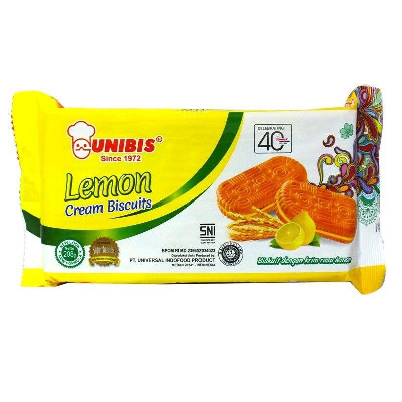 

UNIBIS LEMON CREAM BISCUIT 208GR - biskuit perisa buah lemon