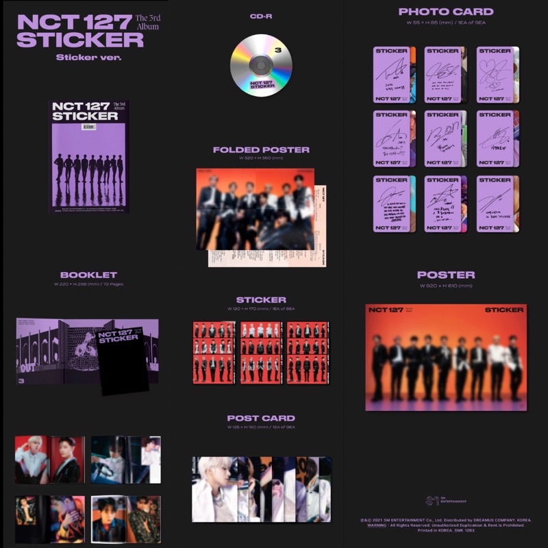 [READY STOCK] NCT 127 - STICKER SEALED + Poster (with Tube)