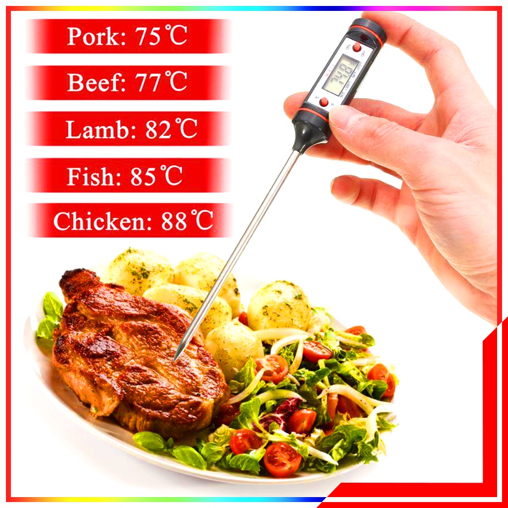 Food Thermometer - Thermometer Makanan Digital Food Pengukur Suhu Meat Daging Stick Air - Termometer Cek Suhu Makanan