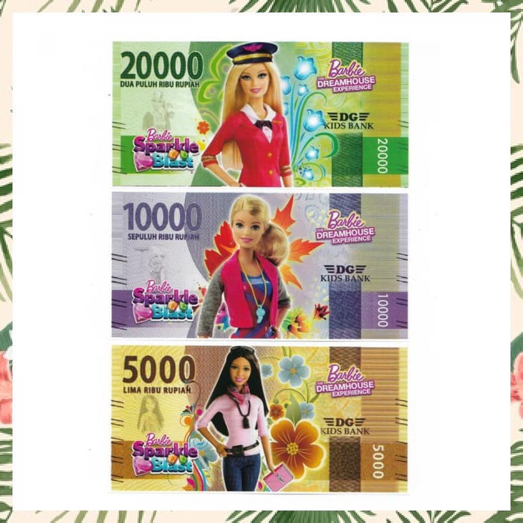 UANG KERTAS MAINAN MOTIF BARBIE
