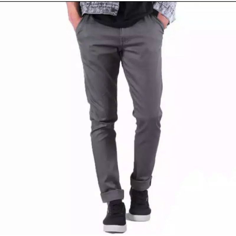 celana chino denim berkualitas tebal &amp; strit size; 27-38