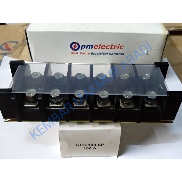 Terminal Blok 100A 6pole / STB100-6P merk PM / Isolator 100Ampere 6pole / Terminal Block PM 6P 100A