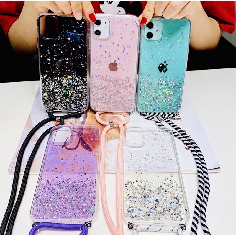 Glitter Case iPhone Oppo Vivo Xiaomi Samsung Huawei M20 M51 F11 A15  V20 A31 A92 A91 A52 A12 M21 M11