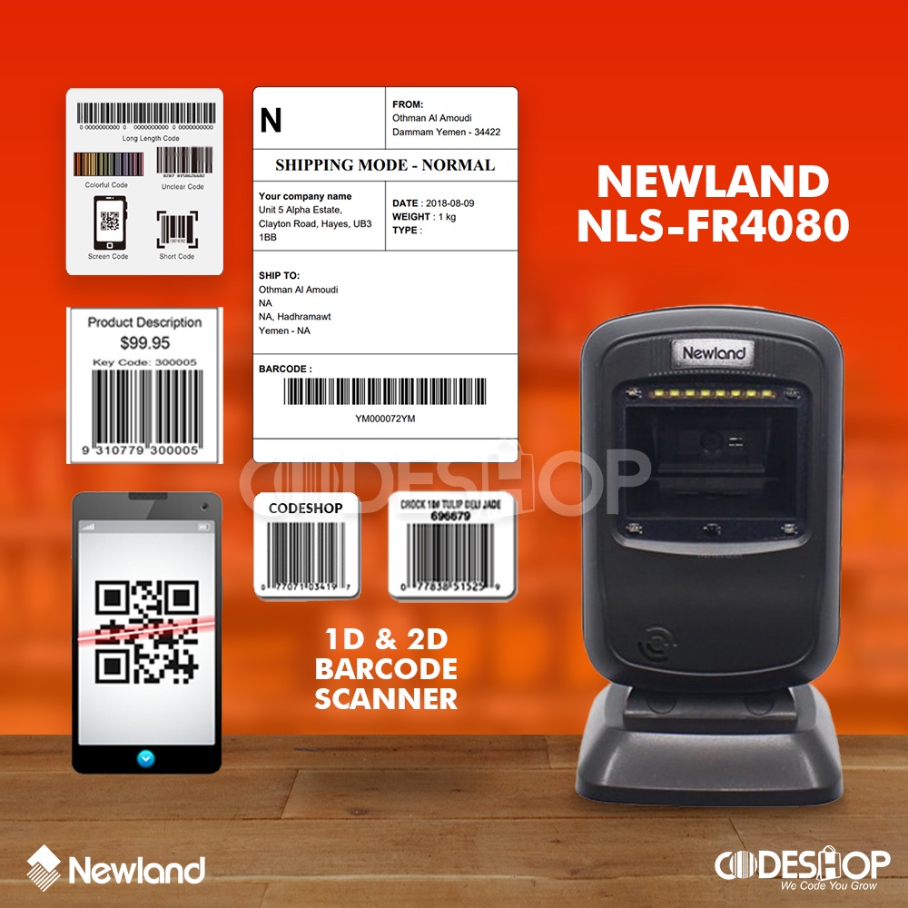 Scanner Barcode Newland NLS-FR4080 Pindai Label 2D