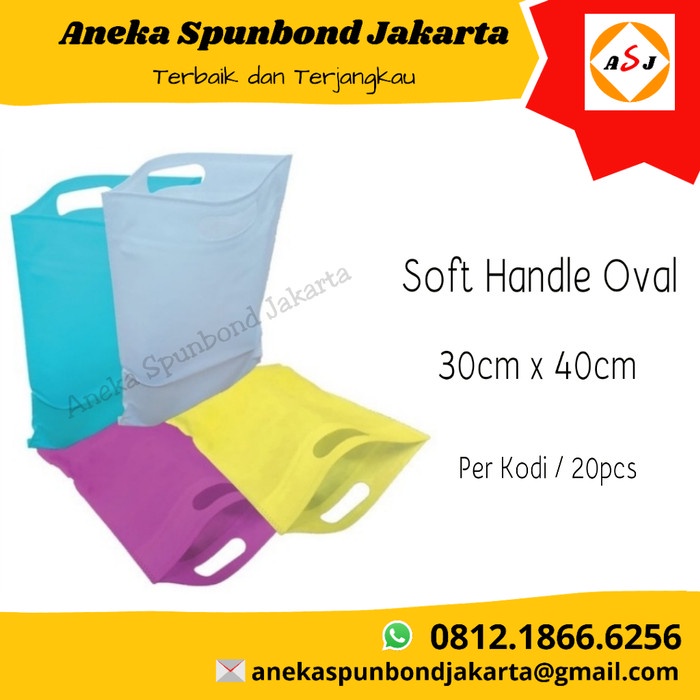 

✨ BISA COD ✨ Tas Kain/Goodie Bag/Spunbond Oval /Spunbond Soft handle 30cm x40cm