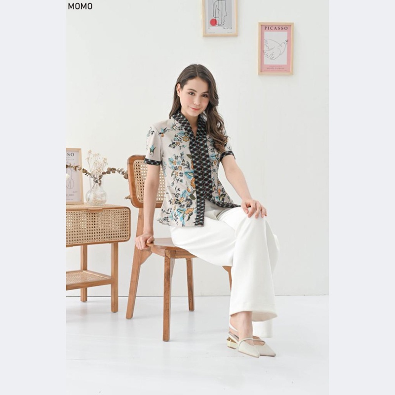 Evercloth Momo / Aury - Baju Batik Wanita / Kebaya Batik Couple Modern Set / Atasan Batik Wanita