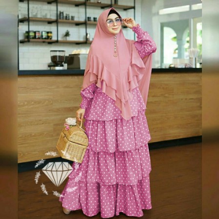 17wear Dress Gamis Wanita Muslim Terbaru 2021 IMPORT 6660 Aleira Fit S - L+