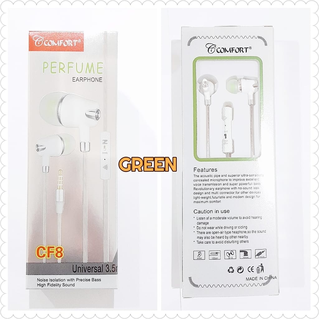 Handsfree Headset Earphone Perfume Parfum COMFORT CF8 Wangi Super Bass