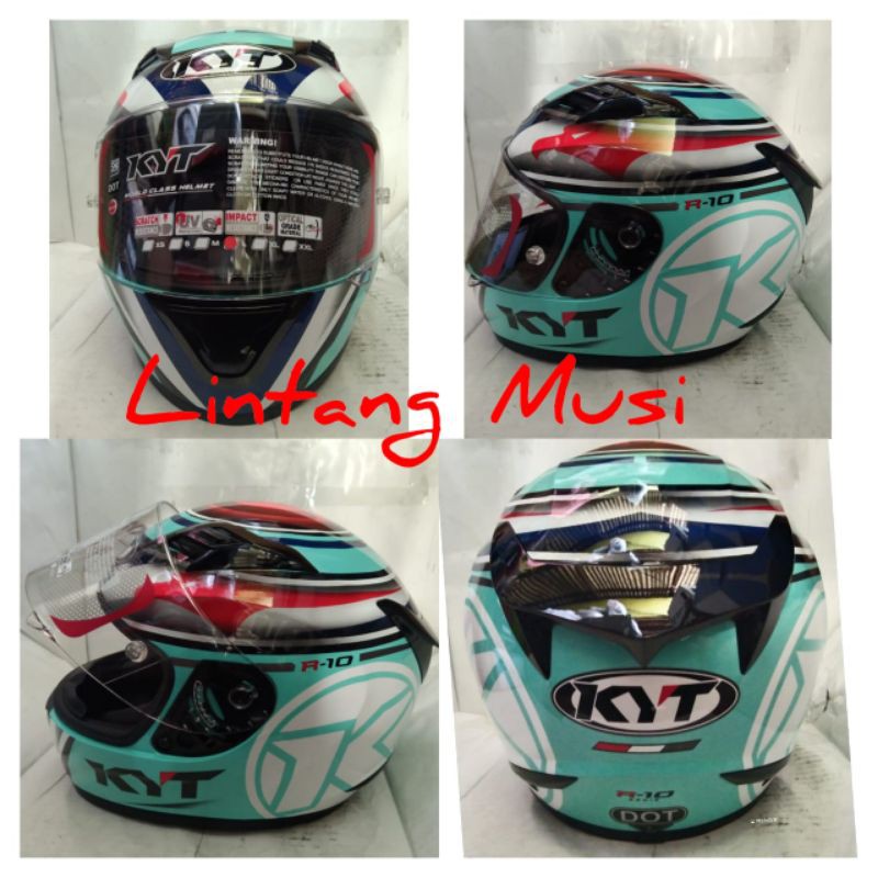 KYT R10#1 AQUA MARIN BLUE FLAT VISOR