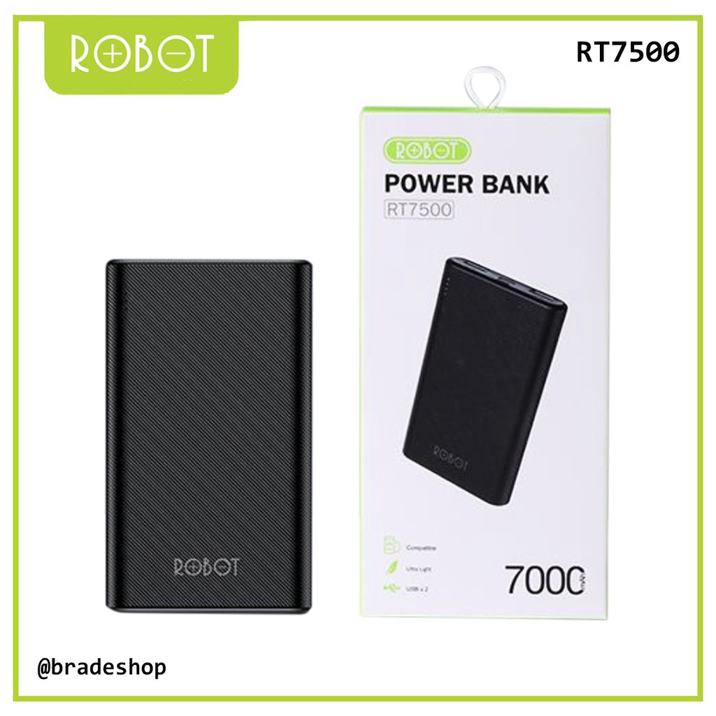 POWERBANK ROBOT RT7500 KAPASITAS 7000 MAH ORIGINAL