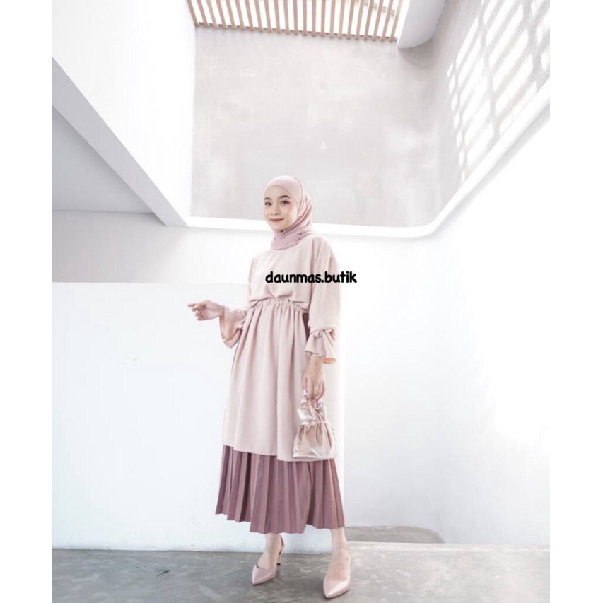 1KG MUAT 4PCS | LETSY LONG TUNIK SERUT BELAH AIRFLOW CRINKLE HITS OOTD SELEBGRAM