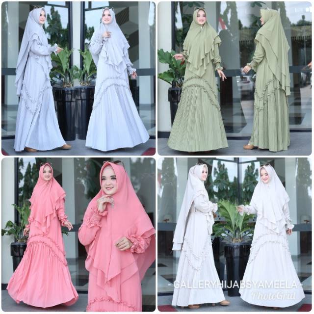 Setelan gamis ceruti duyung gamis ceruti babydoll gamis ceruti plisket gamis plisket syari terbaru