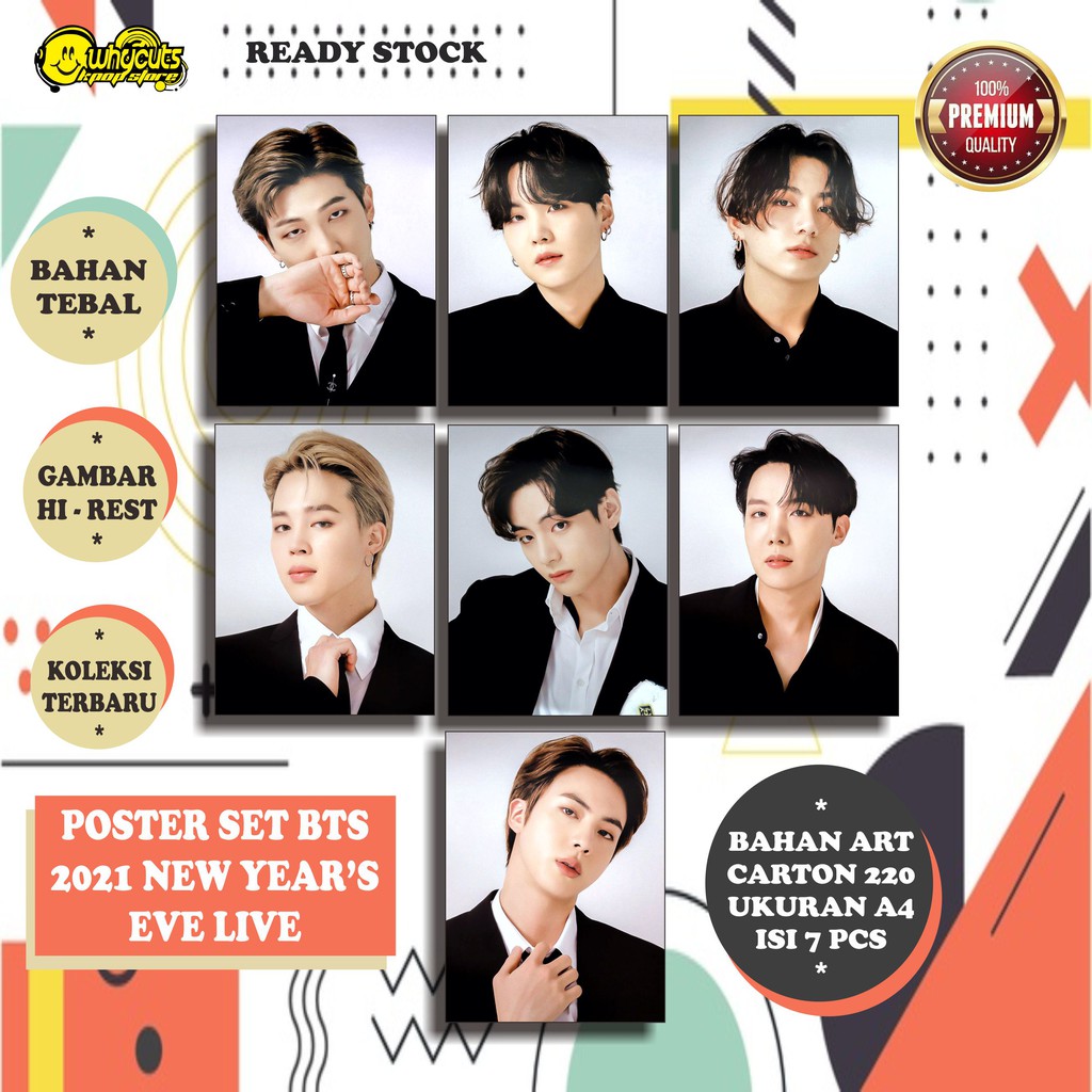 [BACA DESKRIPSI PRODUK] - PHOTOSET - FLAG - POSTER SET - BTS VERSI NEW YEAR'S EVE LIVE 2021