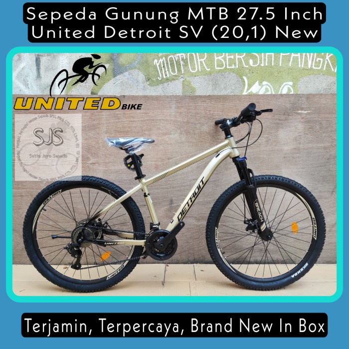 Sepeda Gunung MTB 27.5 Inch United Detroit SV 20,1 New Alloy 24 Speed - MCH BK/BK