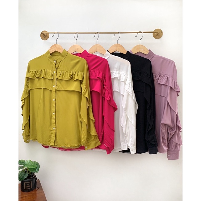 UNIKA BLOUSE RUFFLE TWILL