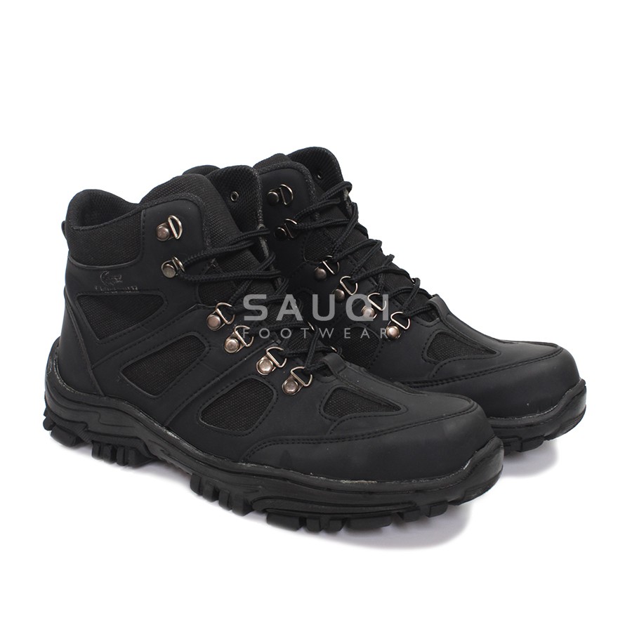 Sauqi Footwear Sepatu Pria Boots Safety Ujung Besi Kerja Proyek Endure Hitam Touring Bikers Proyek