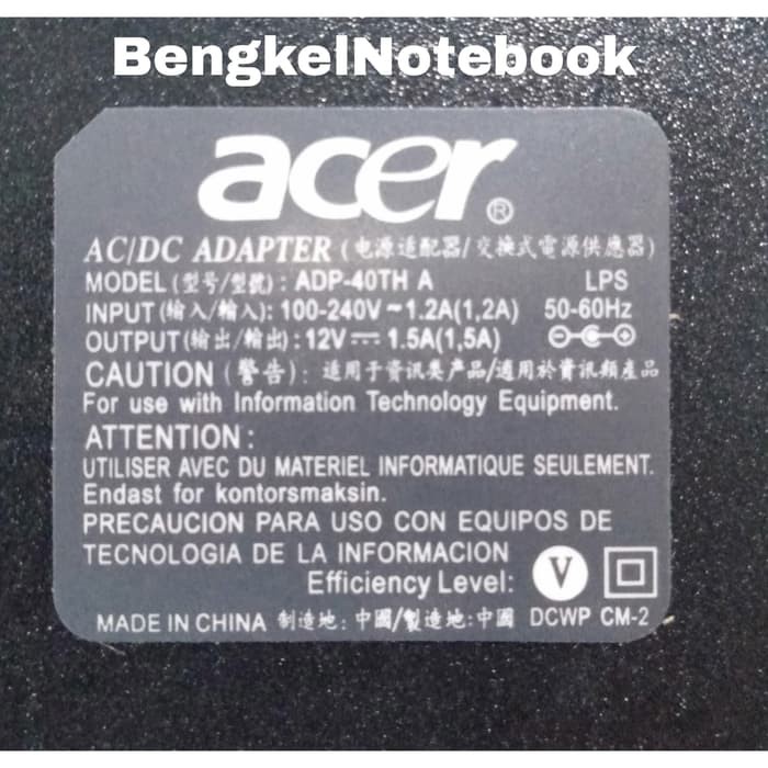 Adaptor Acer 12v 1.5a 3010