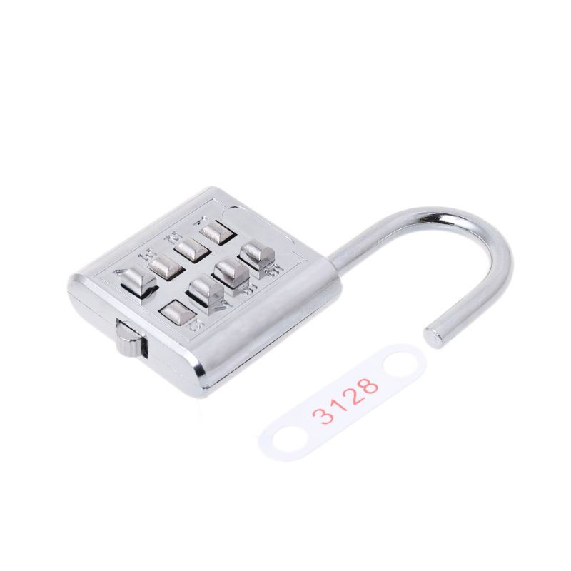 CRE  4 Digit Silver Push Button Combination Number Luggage Lock Padlock Travel Code