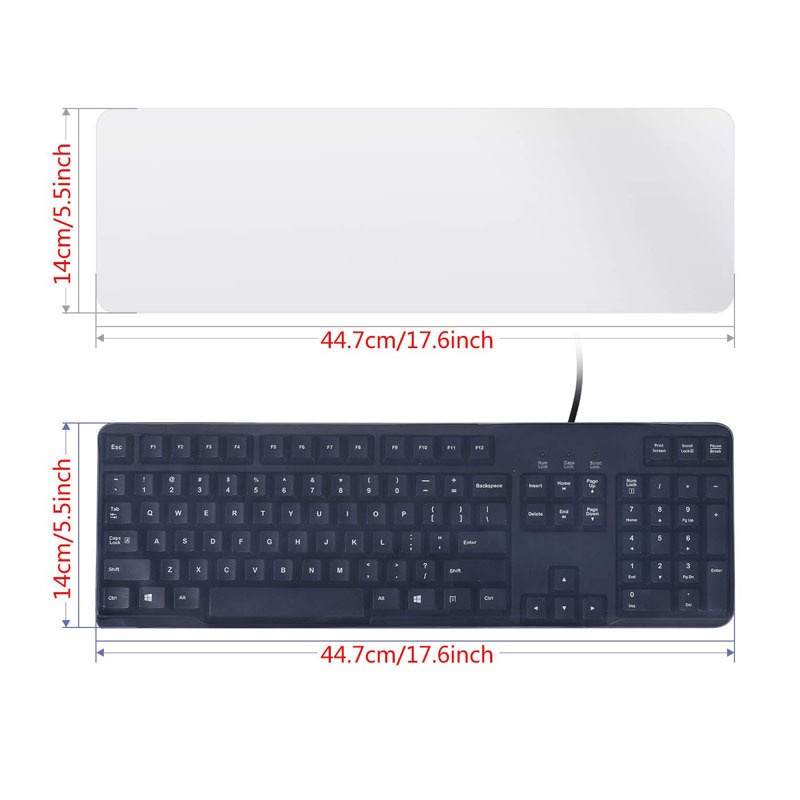 1pc Skin Cover Pelindung Keyboard Komputer Desktop Universal Bahan Silikon 44x14cm