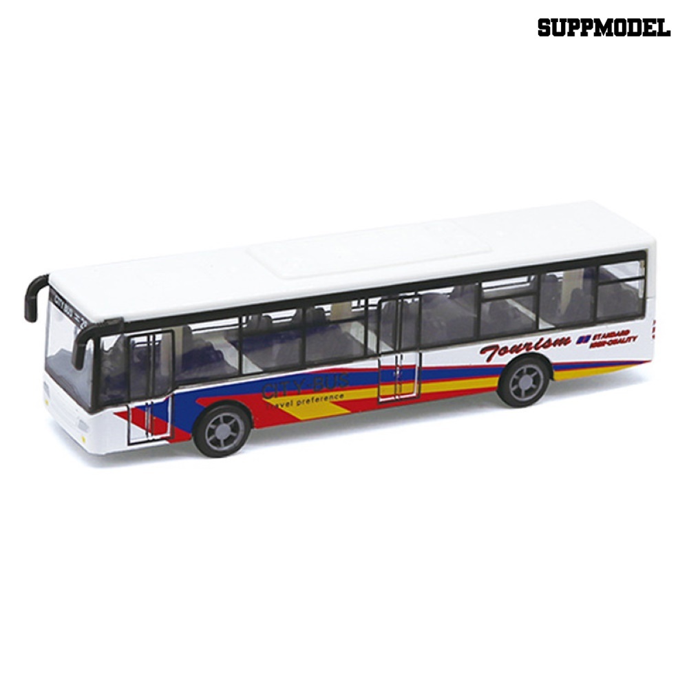 Mainan Simulasi Bus Mini Pull Back Bahan Alloy Untuk Dekorasi Meja / Koleksi Anak