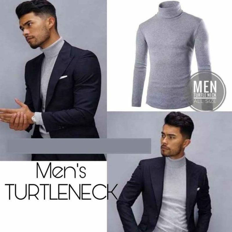 KAOS TURTLENECK PRIA LENGAN PANJANG TURTLE NECK KOREAN STYLE LEHER TINGGI / KAOS KERAH TINGGI TURTLENECK COWOK/CEWEK POLOS