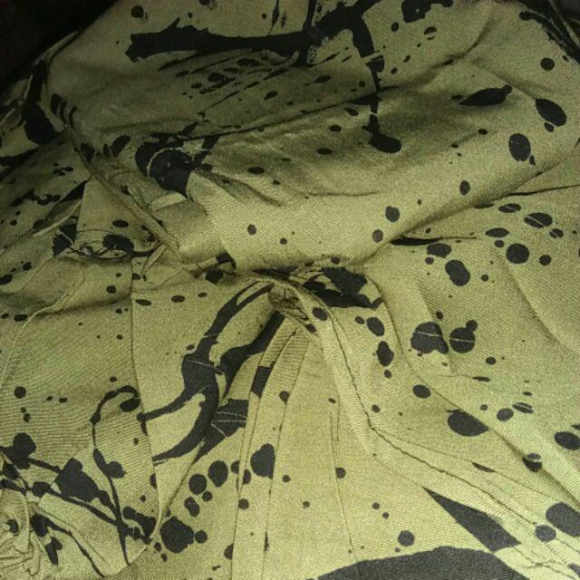 Batik Gamis Twill Abstrak / Pelangi / Jumputan Motif Ikan