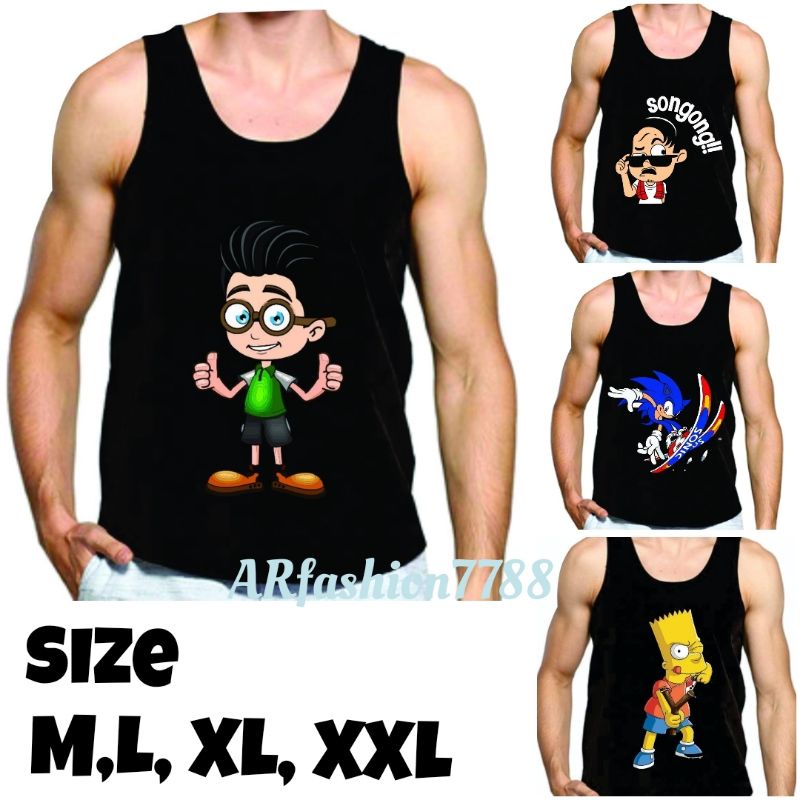 Singlet pria sablon gambar keren