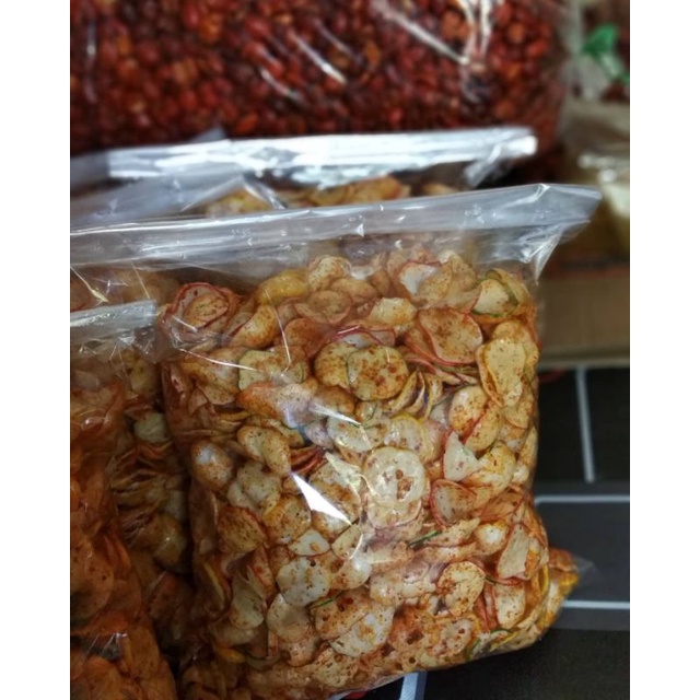 

krupuk seblak pedas daun jeruk