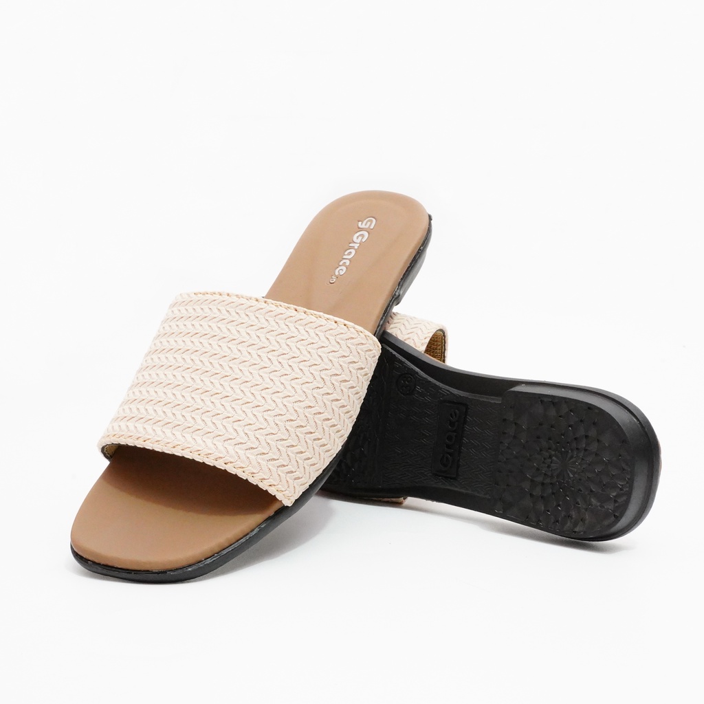 GRACE [MILEA SLOP] Sandal Rajut Selop Wanita/ Sendal Selop Kokop Rajut/ Sandal Tali Dixie Rajut-Kps