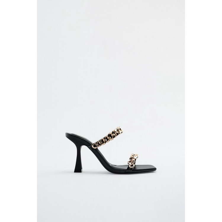 Zara Heeled Sandals With Chain Detail Sandal Heel Heels Zra Zr 005
