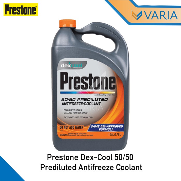 Prestone DexCool 50/50 Antifreeze Coolant Air Radiator 3.78 L