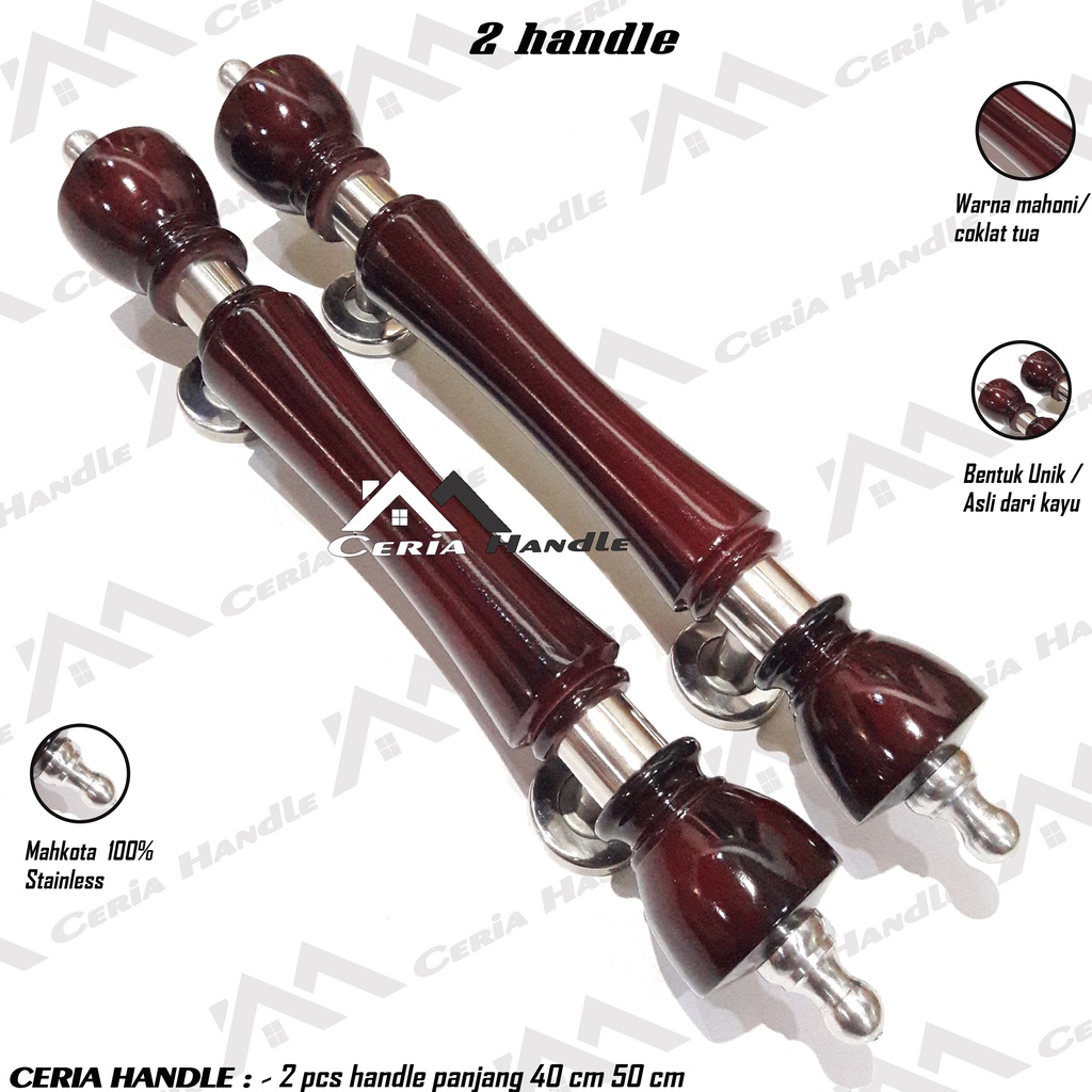 handle pintu rumah 40 cm minimalis stainless - gagang pintu kayu jati asli model dahlia - tarikan pe