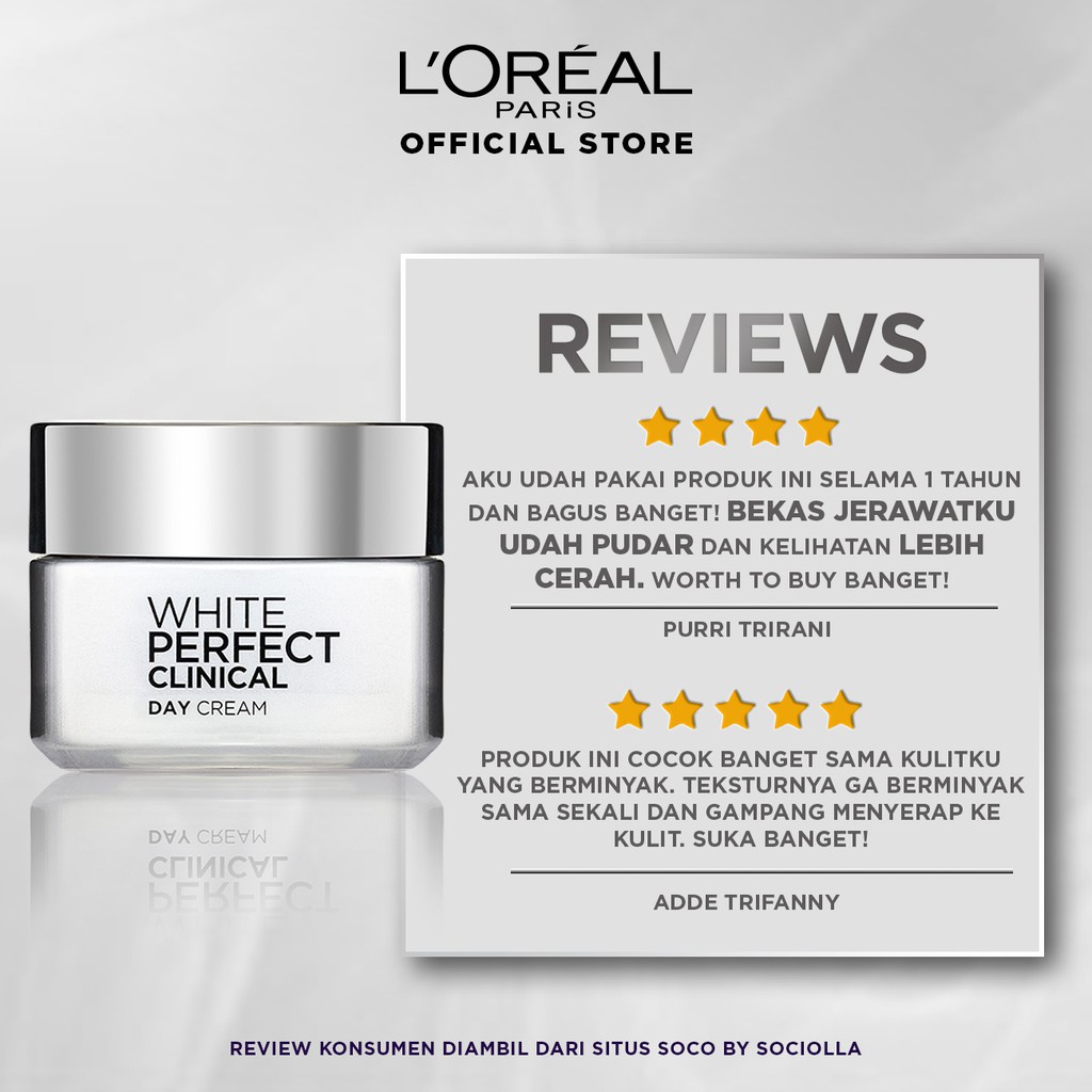 L'Oreal Paris Dermo White AURA Perfect Clinical DAY CREAM SPF 19 50ml - Krim Wajah Pagi Siang Loreal