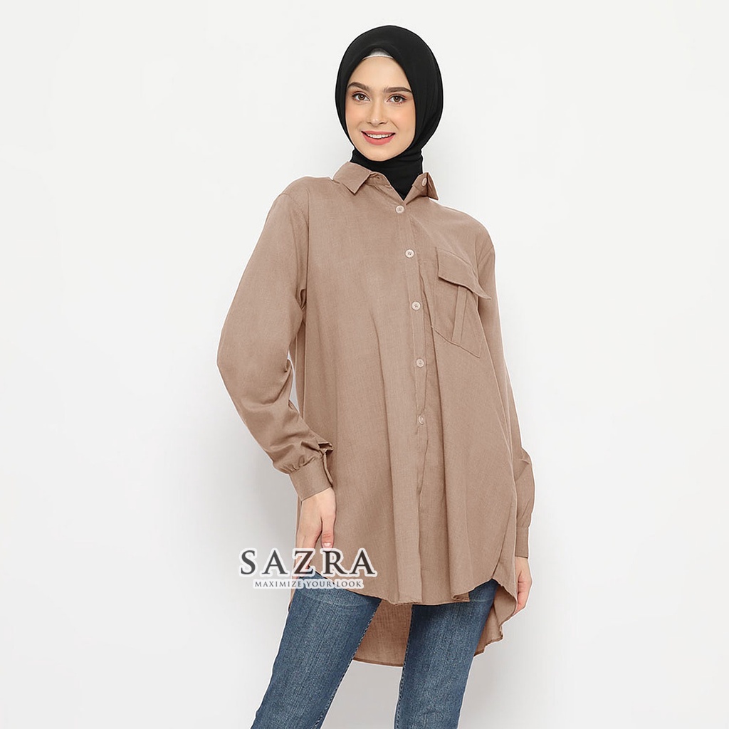 L XXL 5L Kemeja Wanita Supernova Oversize Lengan Panjang Ukuran Jumbo Bigsize LD 100 120 140 Original SAZRA