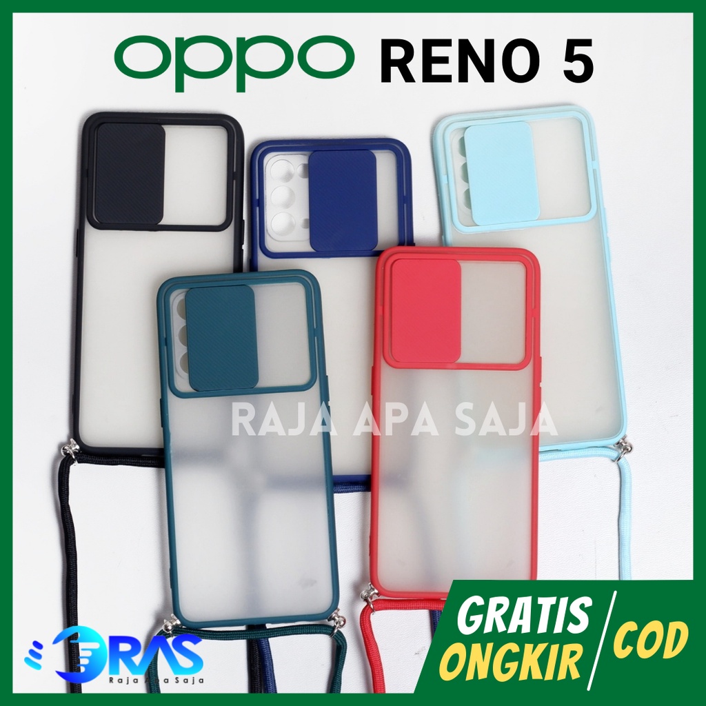 Soft Case Sling Case Tali OPPO RENO 5 RENO5 Silicon Casing Gantungan Lanyard Penutup Kamera Kesing