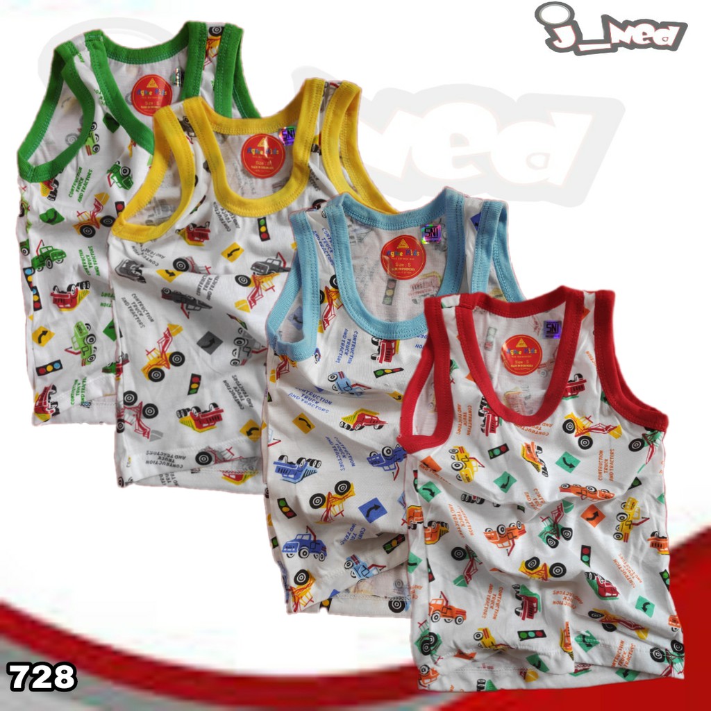 J728  SINGLET ANAK MOTIF TRUCK KAOS ANAK AGREE ART SM 056