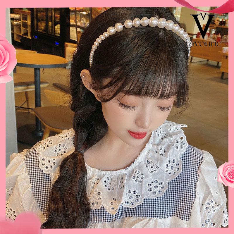 [COD]Pearl Headband Headband Aksesoris Rambut Anak Manik-manik Tangan Putri-FA